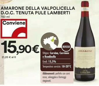 Coop Lamberti Amarone offerta