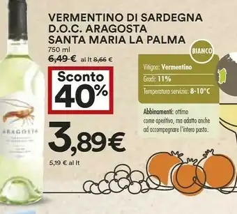 Coop Santa maria Vino bianco offerta