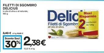 Coop Delicius Filetti di sgombro offerta