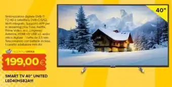 Oasi SMART TV 40" UNITED LED40HS82A11 offerta