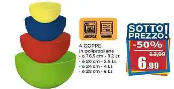 Happy Casa 4 COPPE in polipropilene offerta