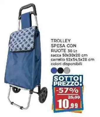 Happy Casa TROLLEY SPESA CON RUOTE 30 Lt offerta