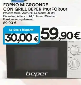 Ipercoop Beper Forno Microonde Con Grill offerta