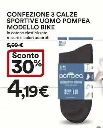 Ipercoop Pompea Modello Bike Confezione 3 Calze Sportive Uomo offerta
