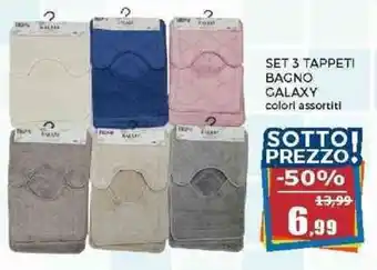 Happy Casa SET 3 TAPPETI BAGNO GALAXY colori assortiti offerta