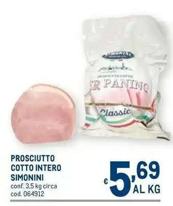 Metro Simonini Prosciutto cotto offerta