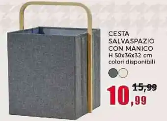CESTA SALVASPAZIO CON MANICO H 50x36x32 cm