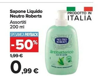 Carrefour Market Neutro Roberts Sapone liquido offerta