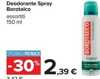 Carrefour Borotalco Deodorante offerta