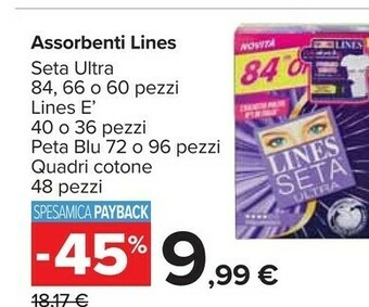 Carrefour Lines Assorbenti lines offerta