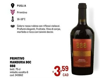 Metro Rubino Vino offerta