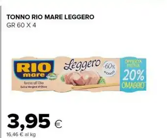 Tigre Rio Mare Tonno All'Olio Extravergine Di Oliva Leggero 60 G(ml) offerta