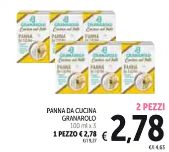 Spazio Conad Granarolo Panna Da Cucina 100 ml x 3 offerta