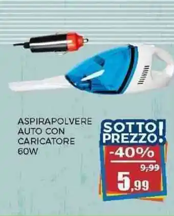 Happy Casa ASPIRAPOLVERE AUTO CON CARICATORE 60W offerta