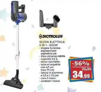 Happy Casa DICTROLUX SCOPA ELETTRICA 2 in 1 600W offerta