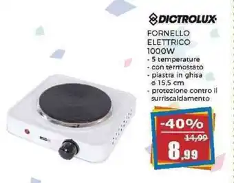 Happy Casa DICTROLUX FORNELLO ELETTRICO 1000W offerta