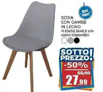 Happy Casa SEDIA CON GAMBE IN LEGNO offerta