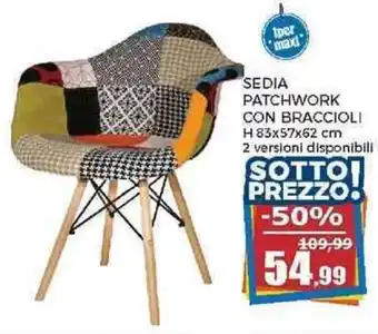 SEDIA PATCHWORK CON BRACCIOLI