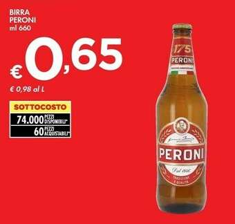 Bennet Peroni Birra offerta