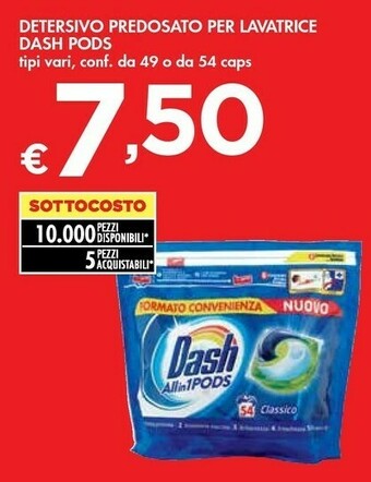 Bennet Dash Detersivo Predosato Per Lavatrice Pods offerta