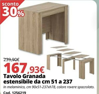 Brico Io Tavolo Granada Estensibile Da Cm 51 A 237 offerta