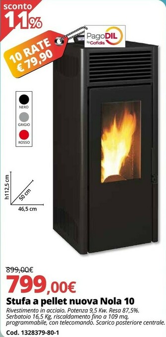 Brico Io Stufa A Pellet Nuova Nola 10 offerta