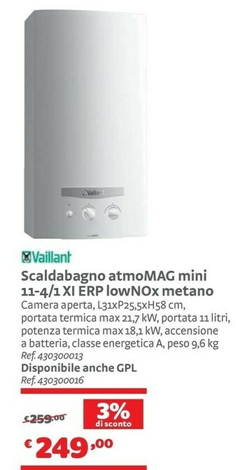 Bricocenter Scaldabagno a gas offerta