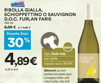 Coop Ribolla gialla Vino bianco offerta