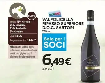Coop Sartori Vino offerta