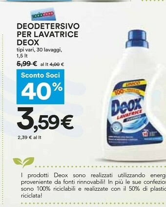Coop Detersivo lavatrice offerta