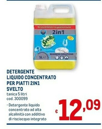 Metro Svelto Detersivo piatti offerta