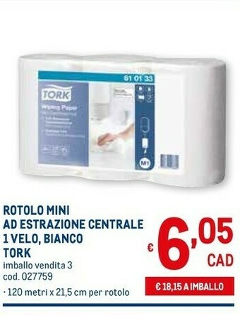 Metro Rotoli di carta offerta