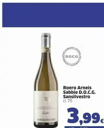 Sigma Sansilvestro Roero Arneis Sabbie Docg offerta