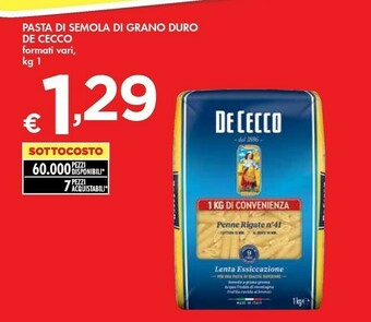 Bennet De Cecco Pasta Di Semola Di Grano Duro offerta