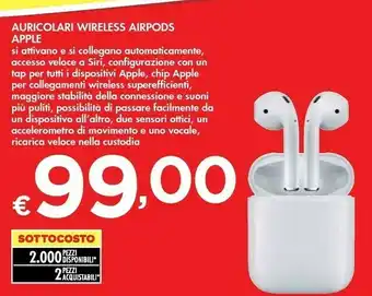 Apple Auricolari Wireless Airpods