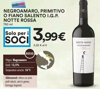Coop Notte rossa Vino offerta