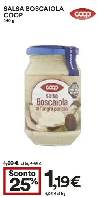 Coop Coop - Salsa Boscaiola Ai Funghi Porcini 240 G(ml) offerta