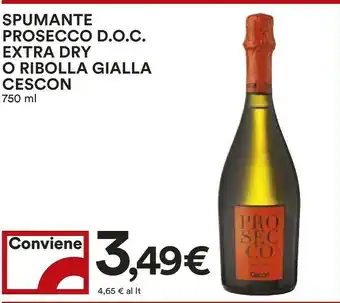 Coop Cescon Spumante Prosecco Doc Extra Dry offerta