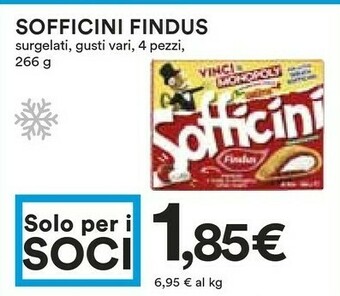 Coop Findus Sofficini Funghi Più Mozzarella 4 Pezzi 266 G(ml) offerta