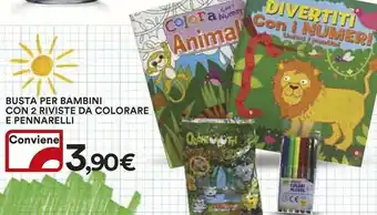 Coop Busta Per Bambini Con 2 Riviste Da Colorare E Pennarelli offerta