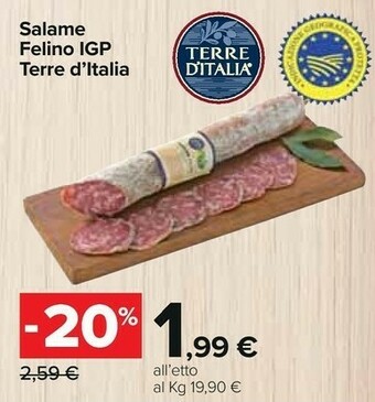 Carrefour Felino Salame offerta