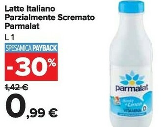 Carrefour Market Parmalat Latte parzialmente scremato offerta