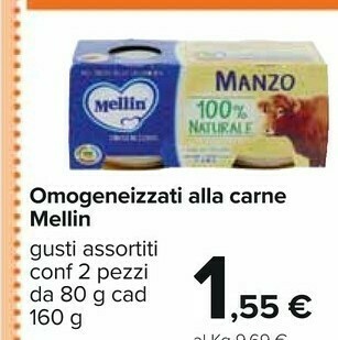 Carrefour Mellin Omogeneizzati offerta