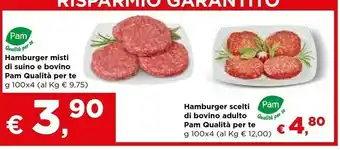 Metà Pam Qualità Per Te Hamburger Misti Di Suino E Bovino offerta
