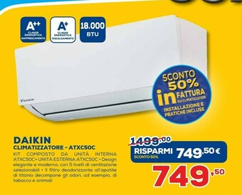 Euronics Daikin Climatizzatore ATXC50C offerta