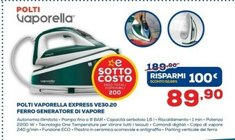Euronics Polti Vaporella VE30.20 offerta