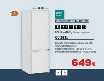 Euronics Liebherr CU 2831 Frigorifero Con Congelatore Libera Installazione 265 L A++ Bianco offerta