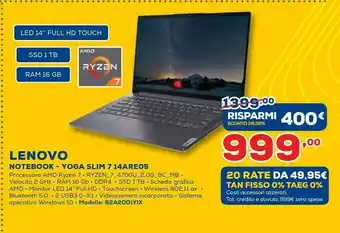 Euronics Lenovo Notebook - Yoga Slim 7 14ARE05 offerta