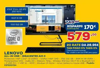 Euronics Lenovo All-in-One Ideacentre AIO 3 offerta
