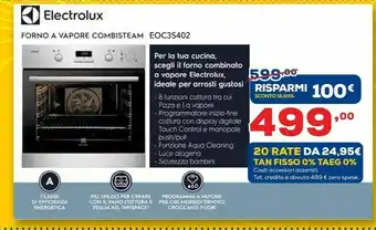 Euronics Electrolux Forno A Vapore Combisteam EOC3S402 offerta